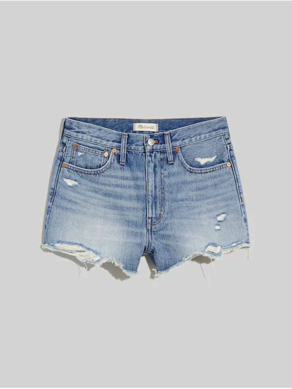 Madewell 
Relaxed Denim Shorts in Renfield Wash: Destructed Edition - Picture 4 of 9